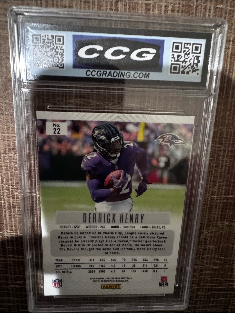 NFL Derrick Henry Purple & White Graded Trading Card